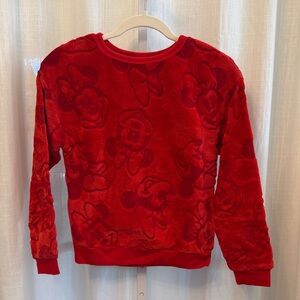 Girls Red Minnie Mouse Sweater